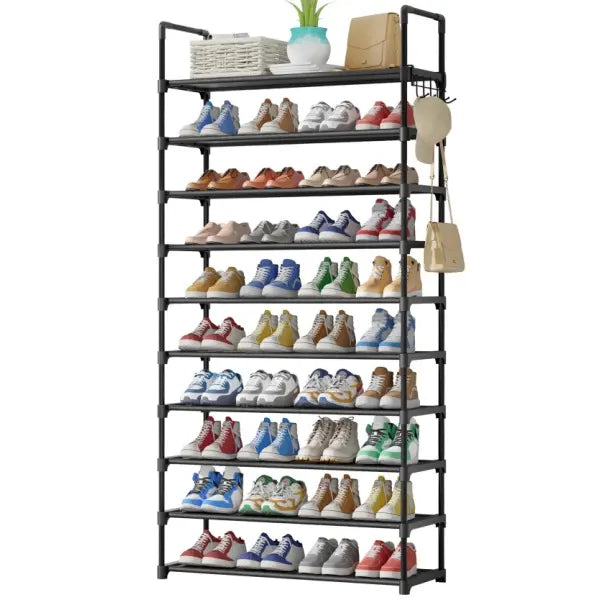 Kitsure Shoe Rack -10-Tier Shoe Organizer with Side Handles for Closet Entryway Bedroom Easy Assembly Storage Shelf for Versatile Placement Summervibes,dorm essentials