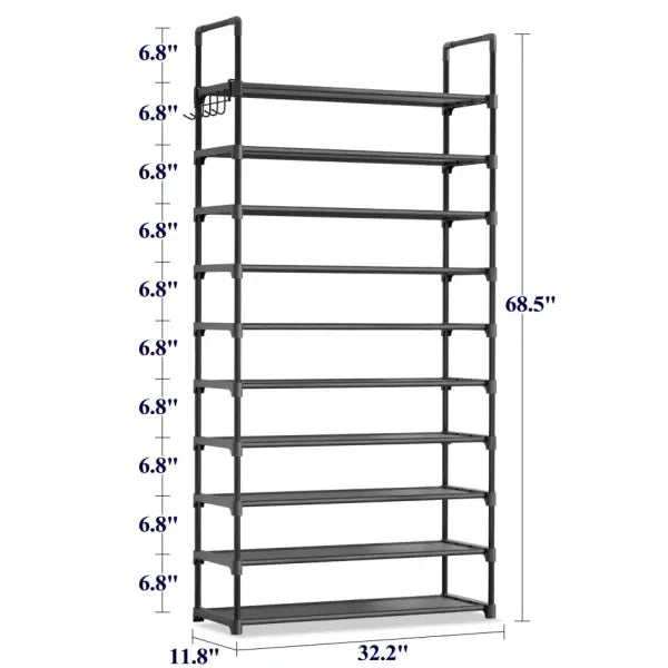 Kitsure Shoe Rack -10-Tier Shoe Organizer with Side Handles for Closet Entryway Bedroom Easy Assembly Storage Shelf for Versatile Placement Summervibes,dorm essentials