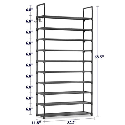 Kitsure Shoe Rack -10-Tier Shoe Organizer with Side Handles for Closet Entryway Bedroom Easy Assembly Storage Shelf for Versatile Placement Summervibes,dorm essentials