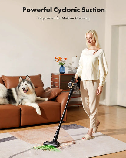 【 2026 newly upgraded】Trucozie T350 Cordless Vacuum Cleaner, 8-in-1 Lightweight Upright Vacuum Cleaner, 45-Minute Runtime, Powerful 33 kPa Suction, Suitable for Home , Hardwood Floors, Carpets,  Pet Hair