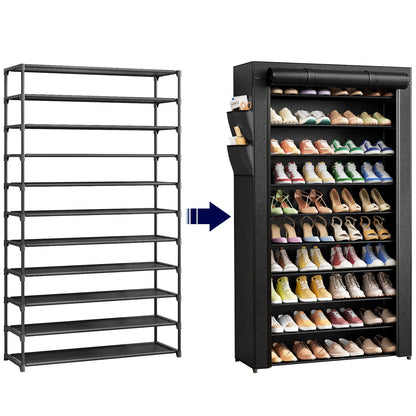Kitsure Shoe Rack -10-Tier Shoe Organizer with Side Handles for Closet Entryway Bedroom Easy Assembly Storage Shelf for Versatile Placement Summervibes,dorm essentials