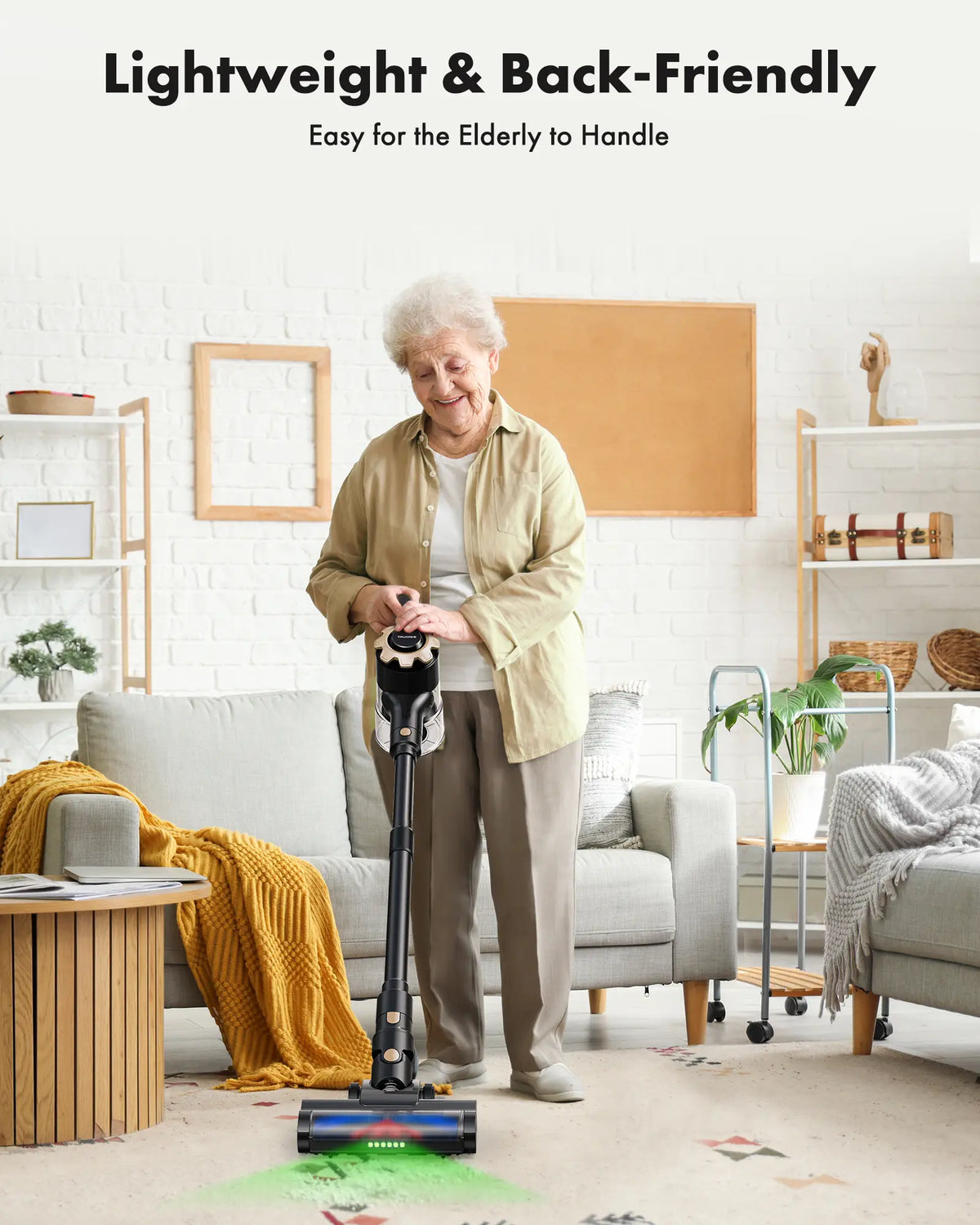 【 2026 newly upgraded】Trucozie T350 Cordless Vacuum Cleaner, 8-in-1 Lightweight Upright Vacuum Cleaner, 45-Minute Runtime, Powerful 33 kPa Suction, Suitable for Home , Hardwood Floors, Carpets,  Pet Hair