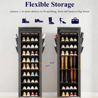 Kitsure Shoe Rack -10-Tier Shoe Organizer with Side Handles for Closet Entryway Bedroom Easy Assembly Storage Shelf for Versatile Placement Summervibes,dorm essentials