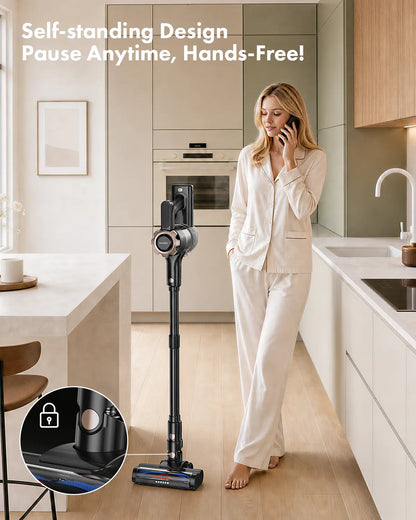 【 2026 newly upgraded】Trucozie T350 Cordless Vacuum Cleaner, 8-in-1 Lightweight Upright Vacuum Cleaner, 45-Minute Runtime, Powerful 33 kPa Suction, Suitable for Home , Hardwood Floors, Carpets,  Pet Hair