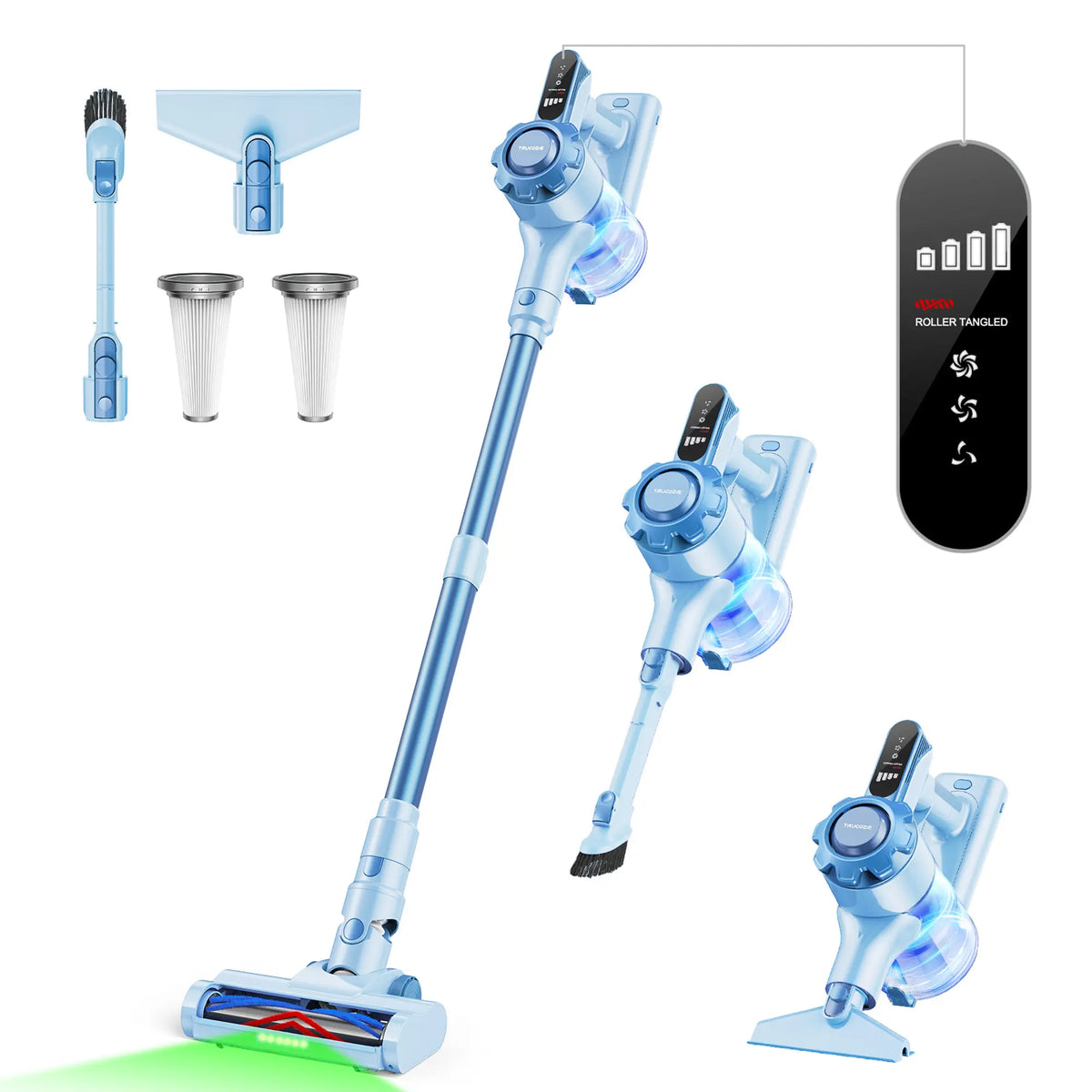 【 2026 newly upgraded】Trucozie T350 Cordless Vacuum Cleaner, 8-in-1 Lightweight Upright Vacuum Cleaner, 45-Minute Runtime, Powerful 33 kPa Suction, Suitable for Home , Hardwood Floors, Carpets,  Pet Hair